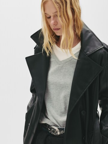 Pull&Bear Between-seasons coat in Black