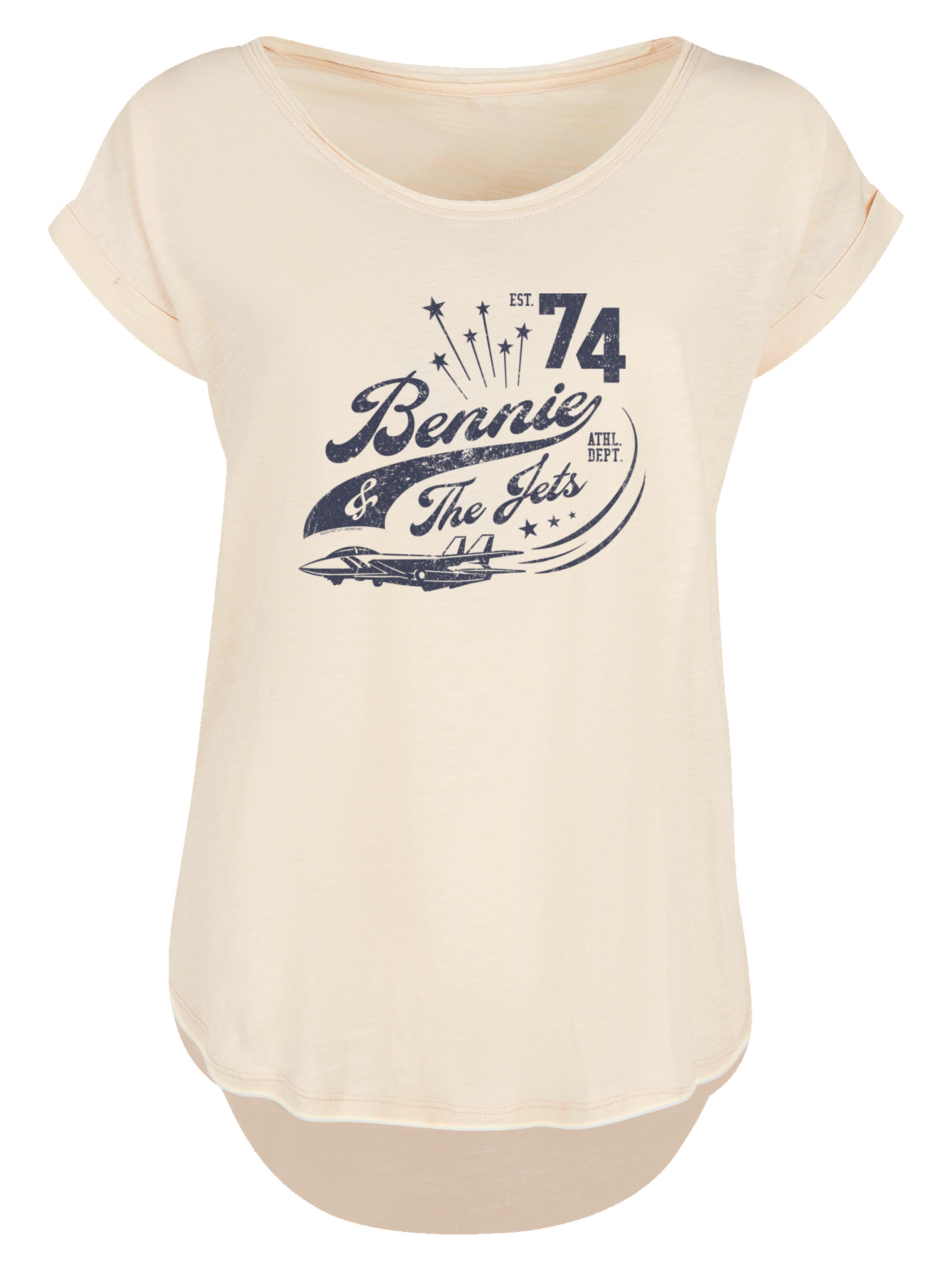 F4NT4STIC Shirt 'Elton John Bennie And The Jets' in de kleur Beige / Navy, Productweergave