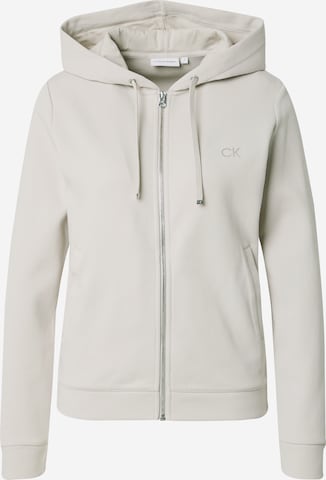 Calvin Klein Zip-Up Hoodie in White: front