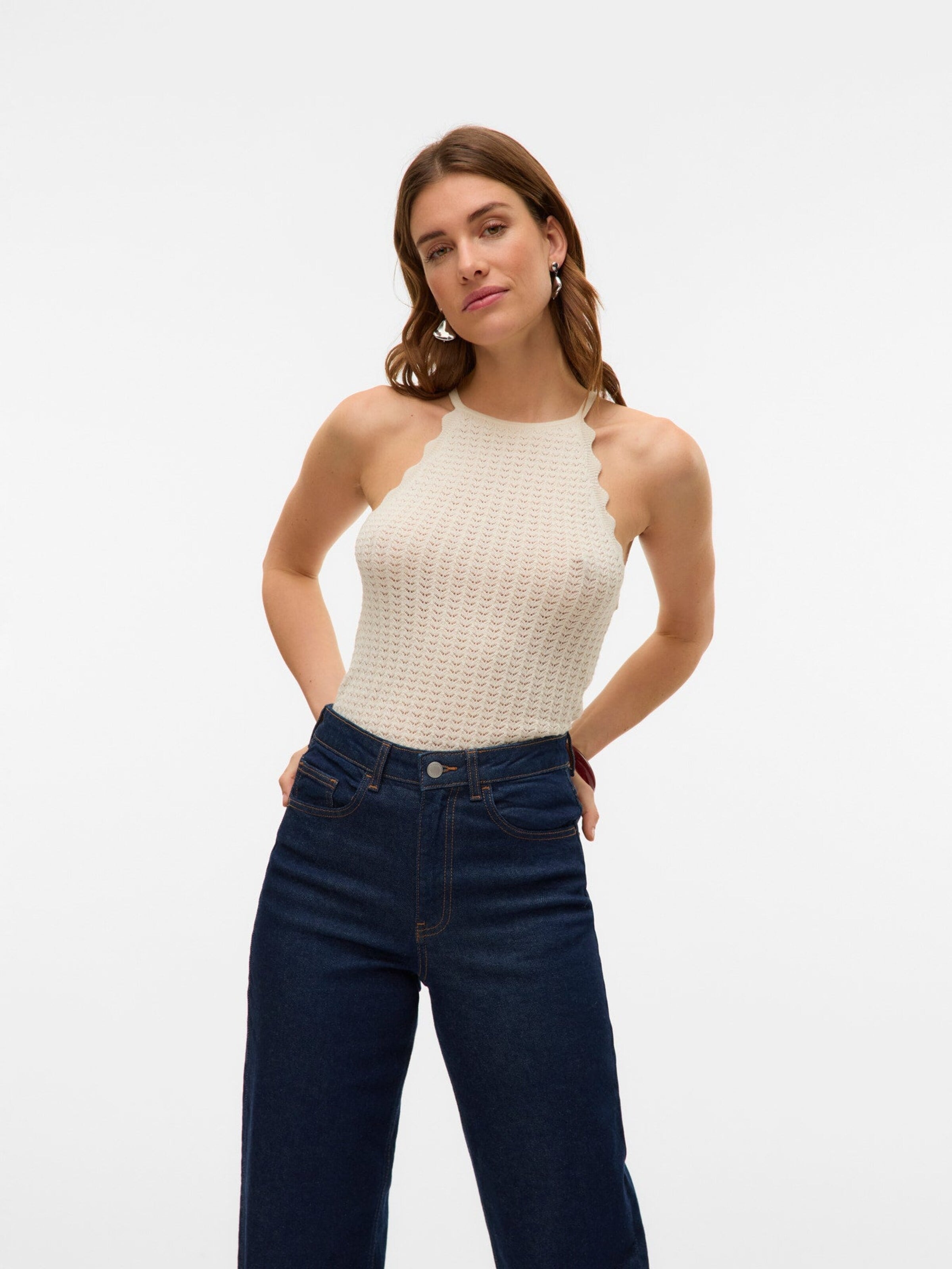 VERO MODA Top '10326562' in Wit: voorkant