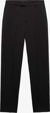 MANGO Slim fit Pleated Pants 'BOREAL' in Black: front