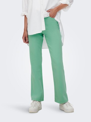 ONLY Wide leg Jeans in Groen: voorkant