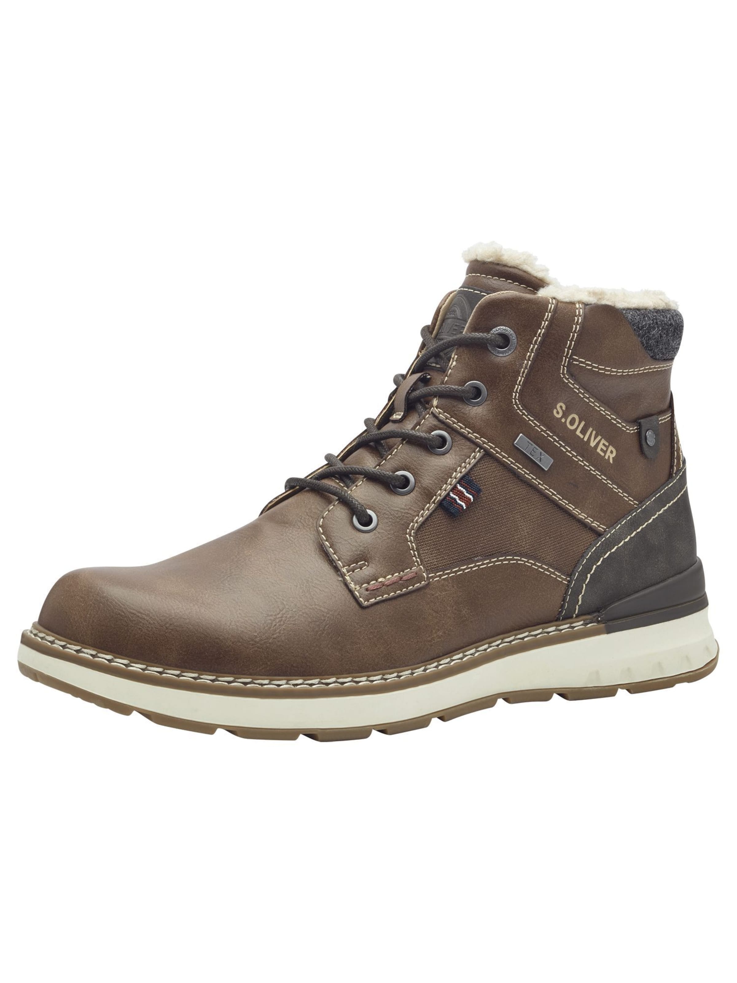 s.Oliver Lace-up boots in Brown: front