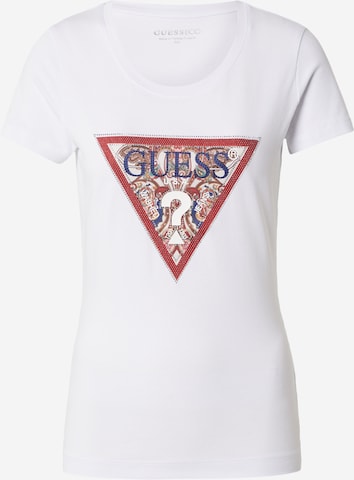 GUESS - Camiseta en blanco: frente