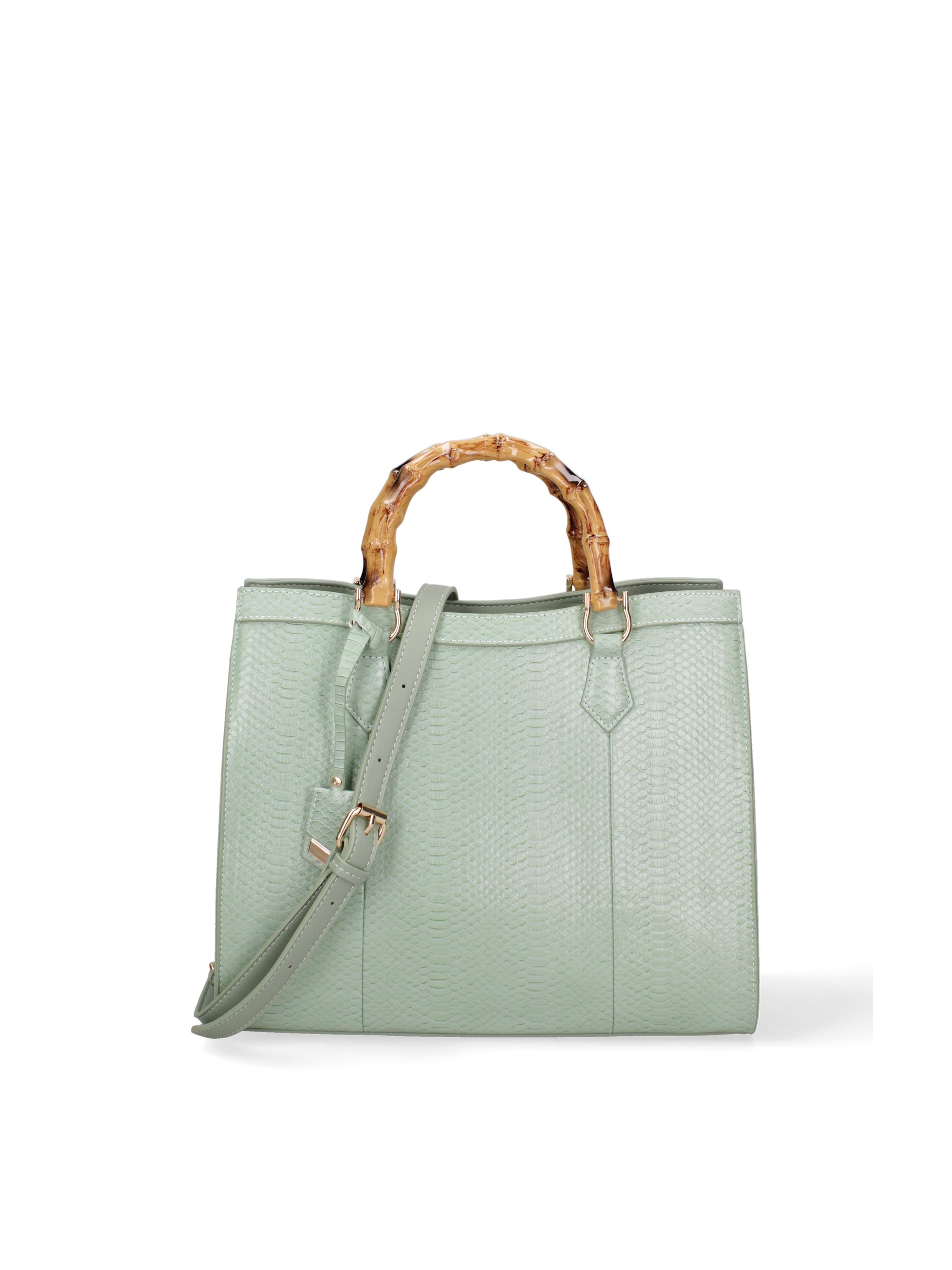 Borsa a spalla 'Borsa a Spalla Donna Ecopelle Vegana con Manico Bambù' di Diana&Co. in verde