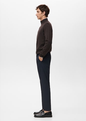 MANGO MAN Slim fit Pleated Pants 'Bologna' in Blue