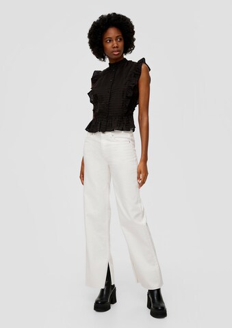 QS Wide leg Jeans 'Catie' in Wit: voorkant