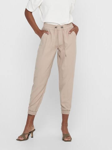 ONLY Tapered Broek 'Kelda-Emery' in Beige: voorkant