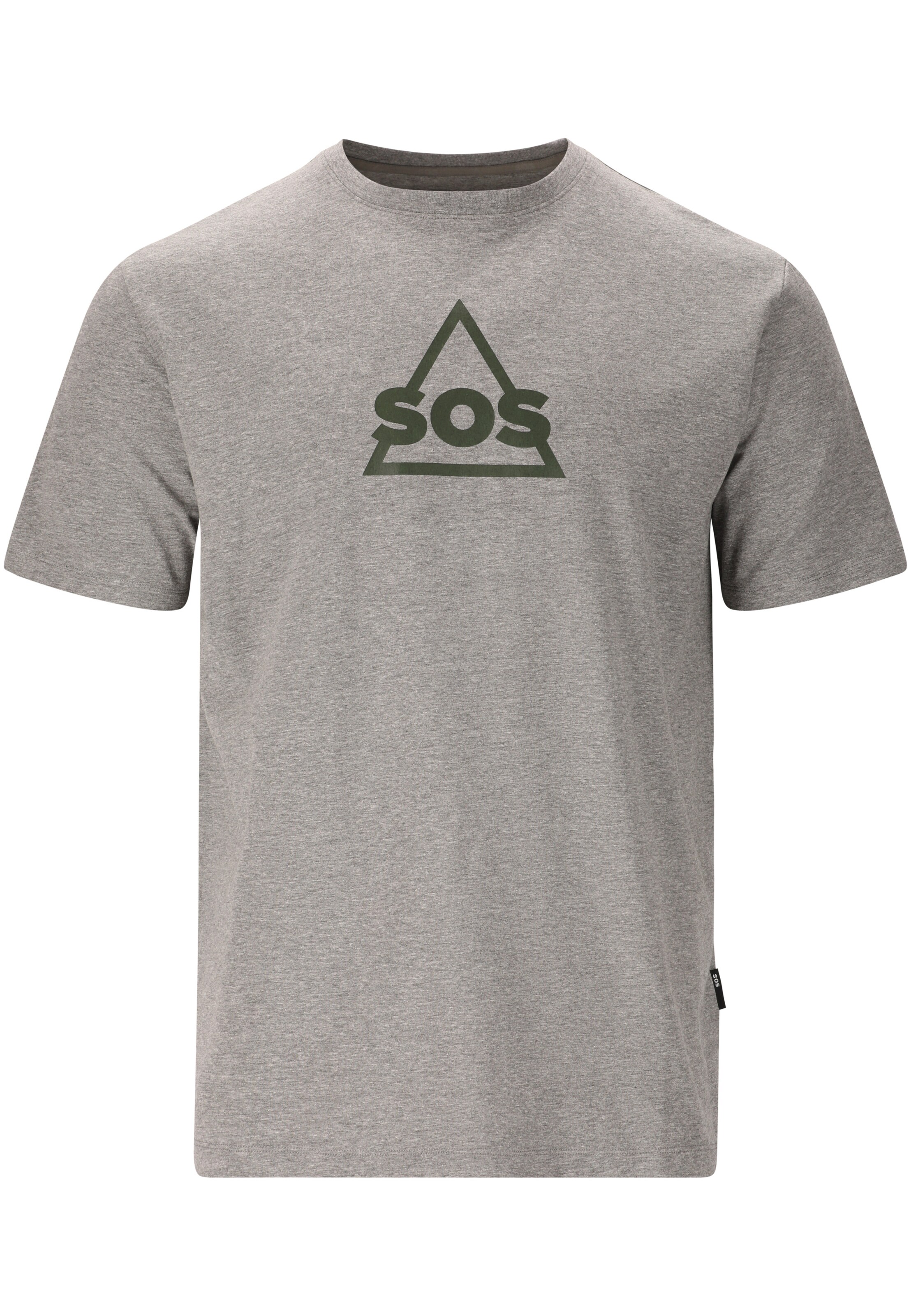 SOS T-Shirt 'Kvitfjell' in Grau: Vorderseite