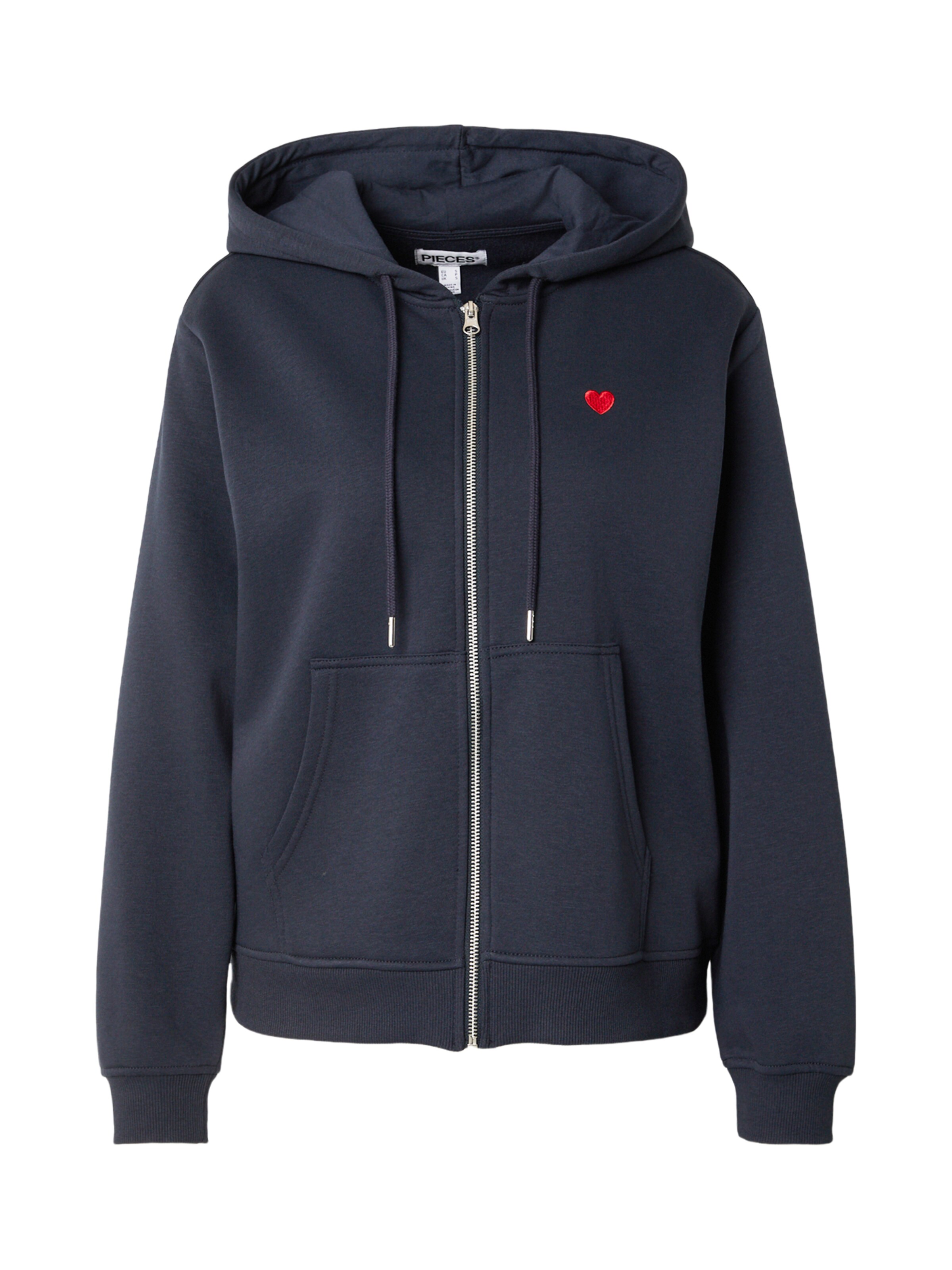PIECES Zip-Up Hoodie 'PCCHILLI' in Blue: front