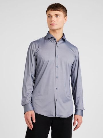 BOSS - Ajuste estrecho Camisa de negocios 'Hank' en azul: frente