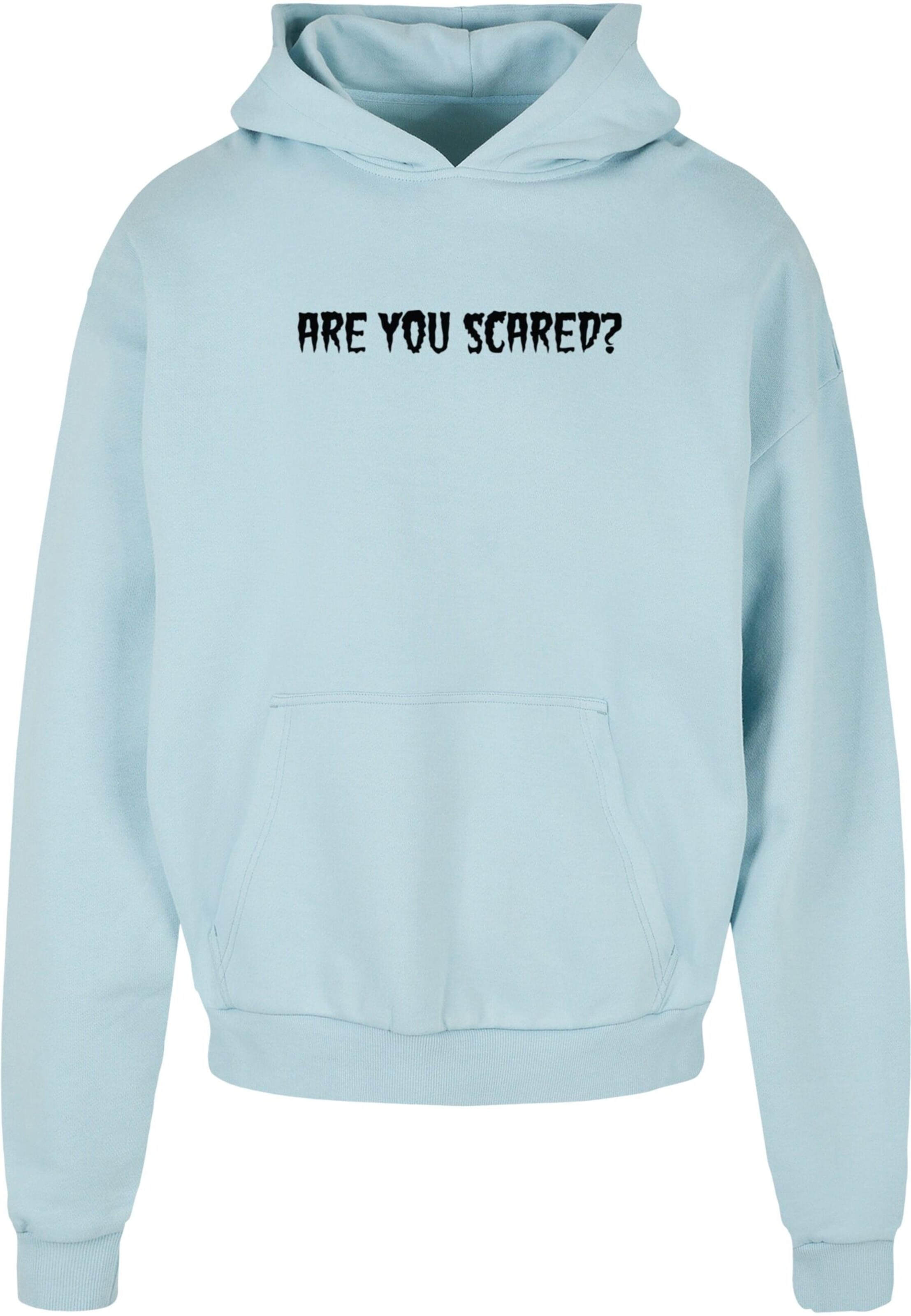Sweat-shirt 'Halloween - Are You Scared' Merchcode en bleu : devant