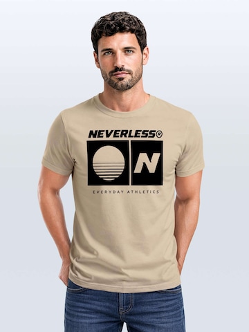 Neverless Shirt 'Sunset Sport Logo' in Beige