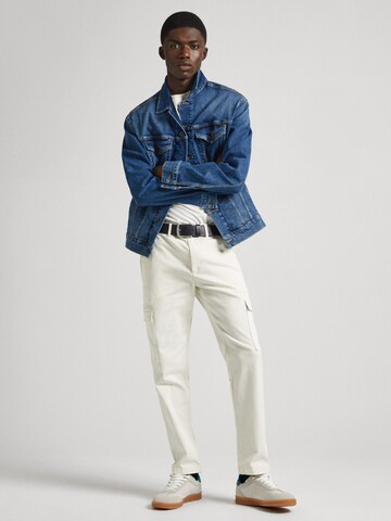 Pepe Jeans Slim fit Cargo trousers 'Cargo Twill' in White