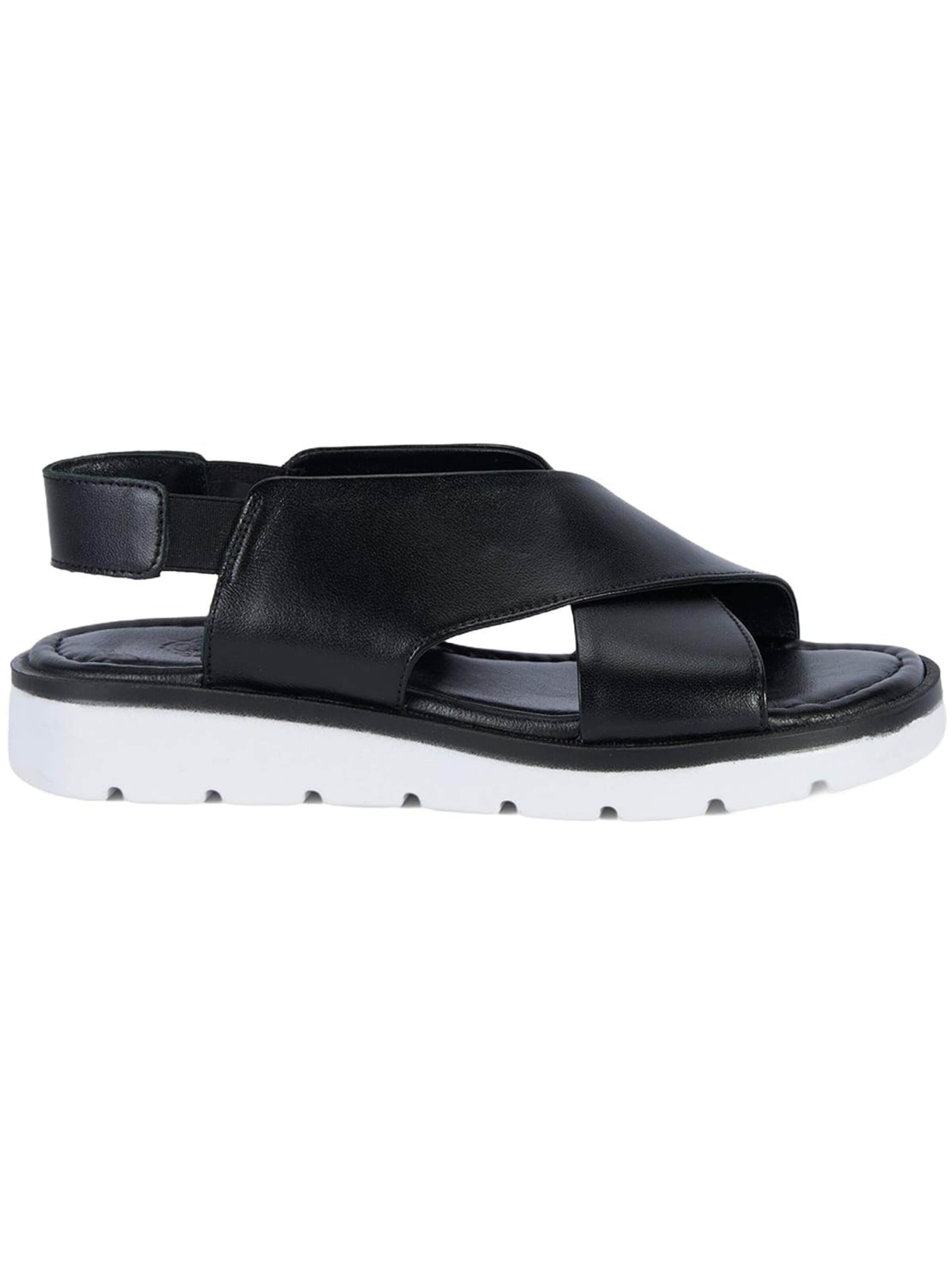 Desa Sandale 'DESA Damen-Ledersandalen mit gekreuzten Riemen'‌‌‌‌‌‌‌‌ in Schwarz