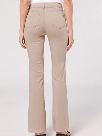 CALZEDONIA Flared Jeans in Beige