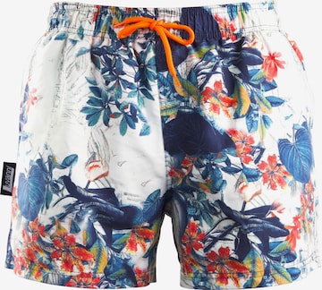 Luvanni Badeshorts 'Boardshorts Style 29 Dschungel' in Blau: Vorderseite