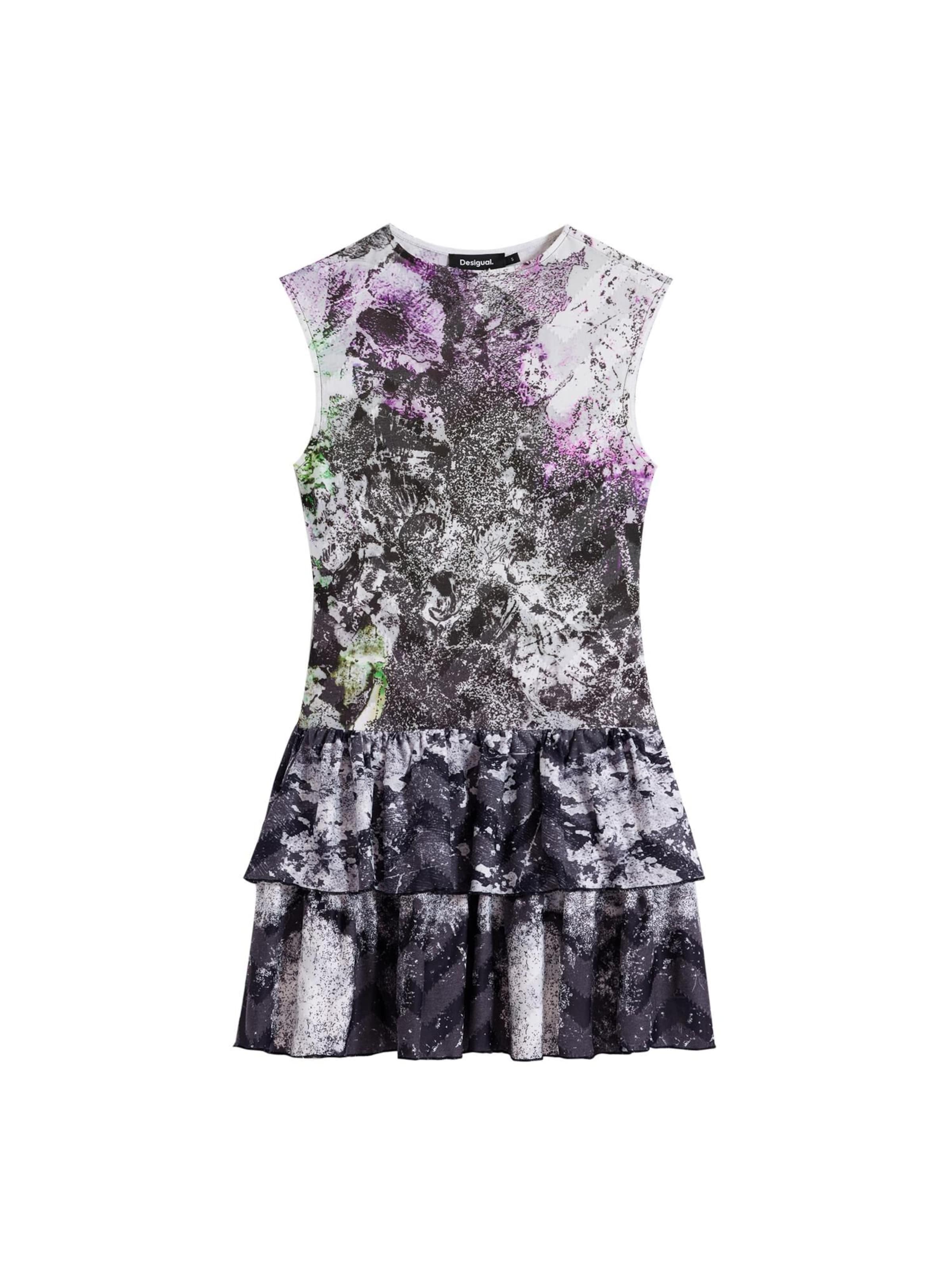 Desigual Φόρεμα σε σκούρο λιλά / μαύρο / λευκό, Άποψη προϊόντος