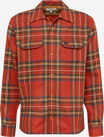 Nudie Jeans Co Button Up Shirt 'Sten' in Red: front