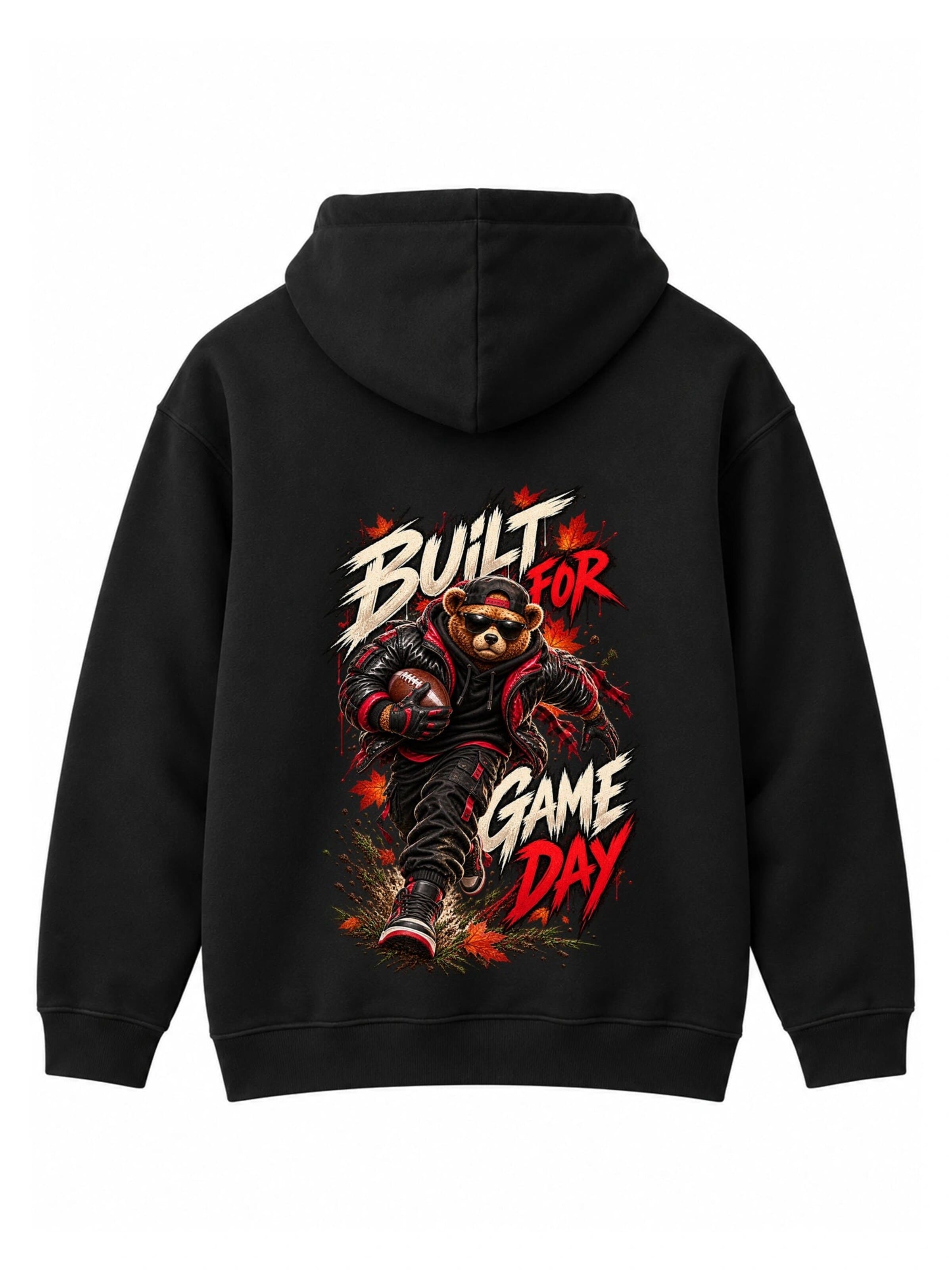 LUNØIR StudioSweater majica 'BOSS Football Game Ready' - crna boja: prednji dio