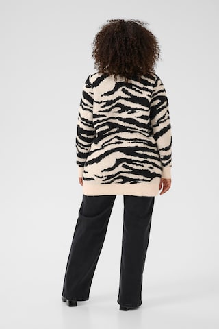 KAFFE CURVE Gebreid vest 'Sandia' in Beige