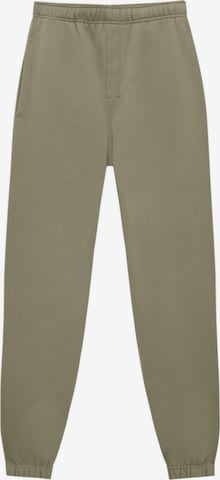 Pull&Bear Tapered Pants in Green: front