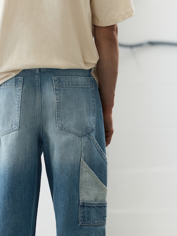 Pull&Bear Vrečasti Kavbojke | modra barva