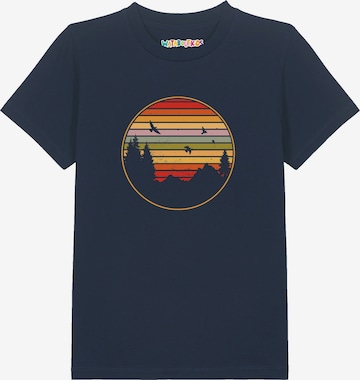 Maglietta 'Sunset Berge & Tannen' di watabout.kids in blu: frontale