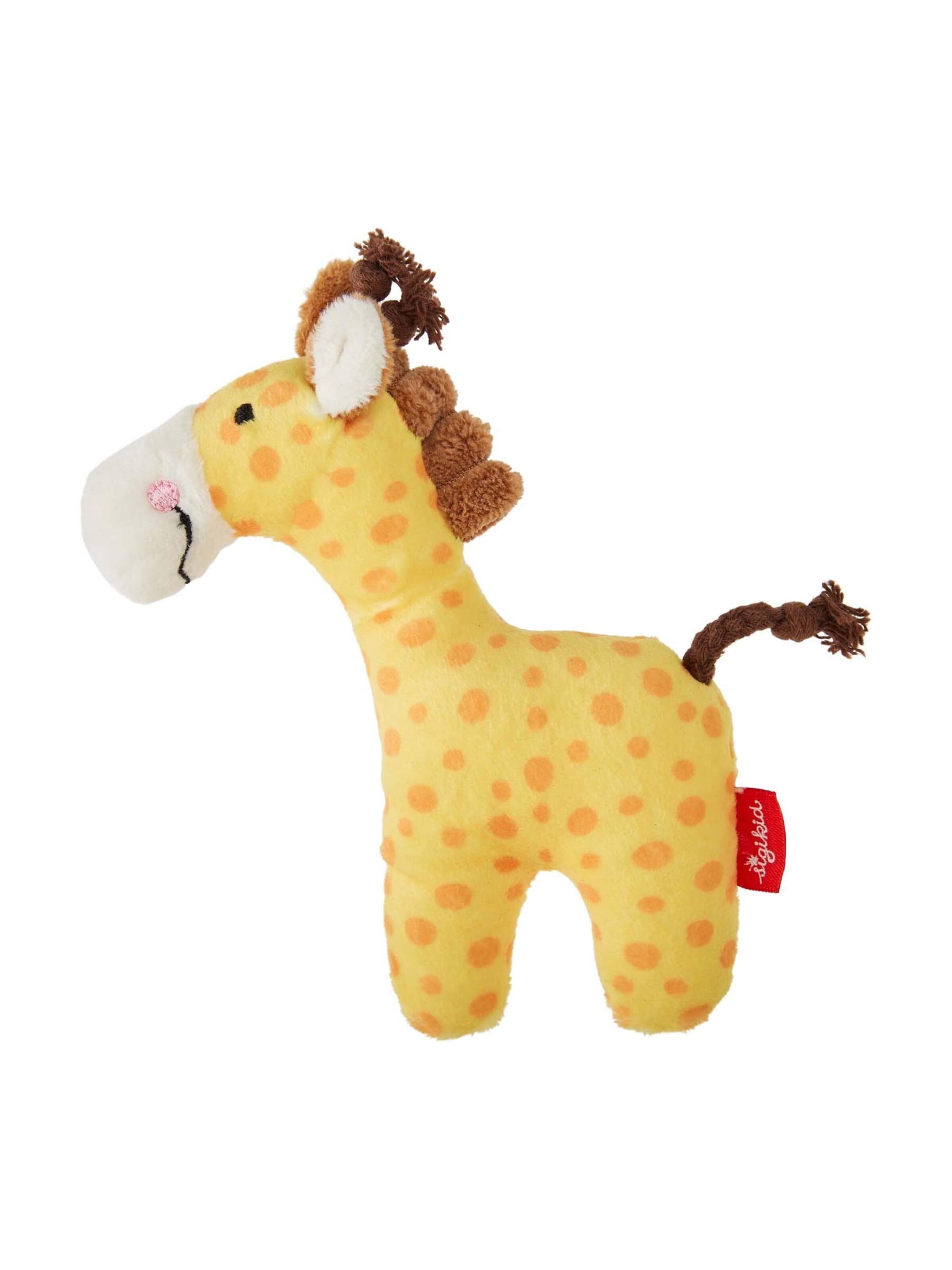 SIGIKID Stuffed animals 'Rassel-Greifling RedStars' in Yellow: front