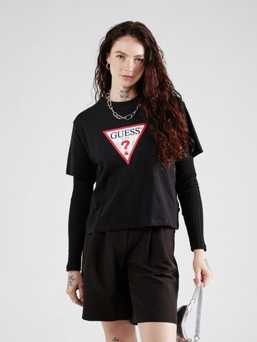 GUESS JEANS Футболка 'ICONIC' в Черный: спереди