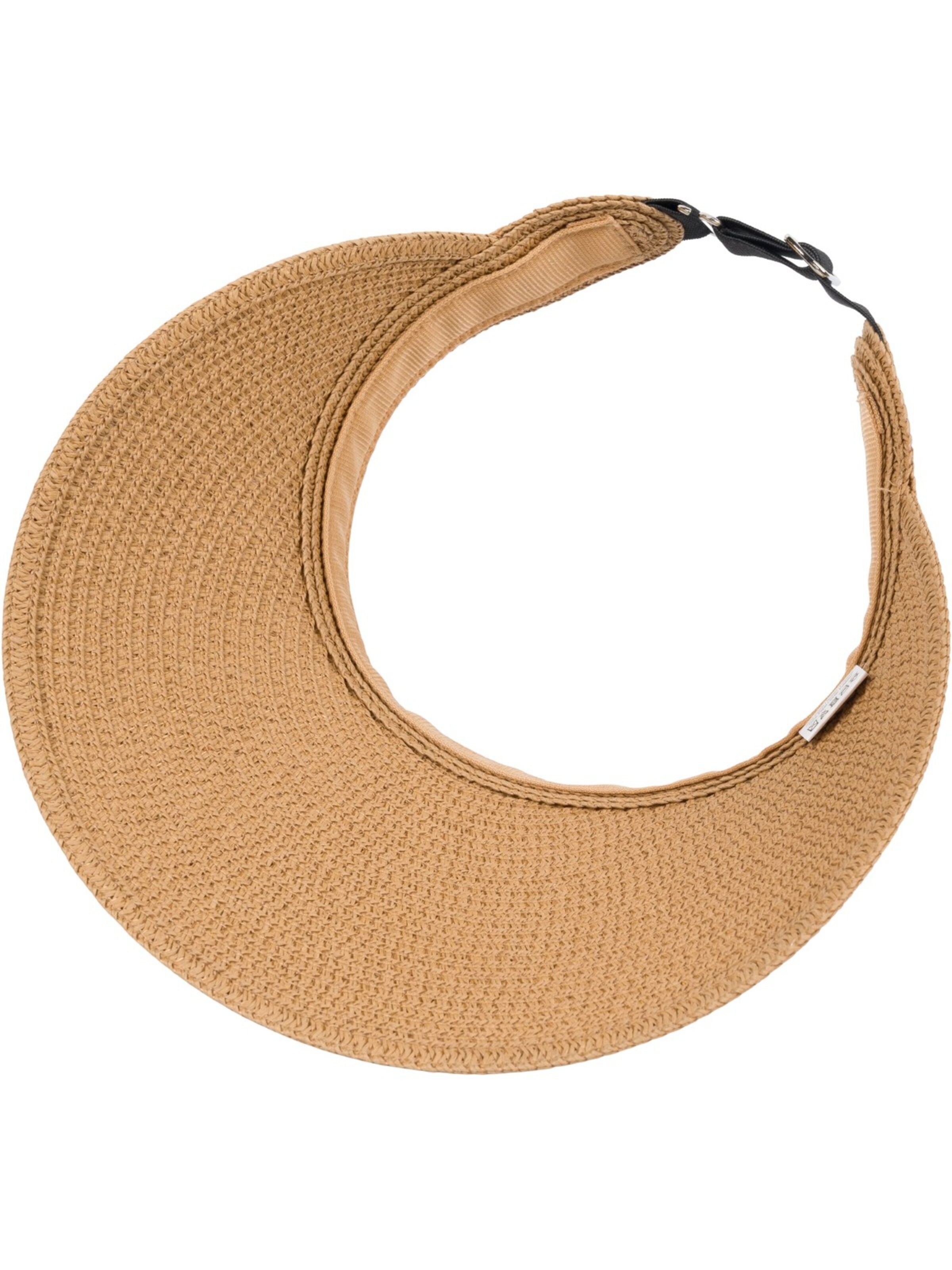 styleBREAKER Cap 'Papierstroh Visor Cap Einfarbig' in Brown