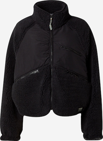 BDG Urban Outfitters Fleece Jacket in Black: front