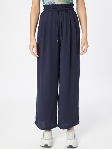 Koton Wide leg Pleat-Front Pants in Blue: front