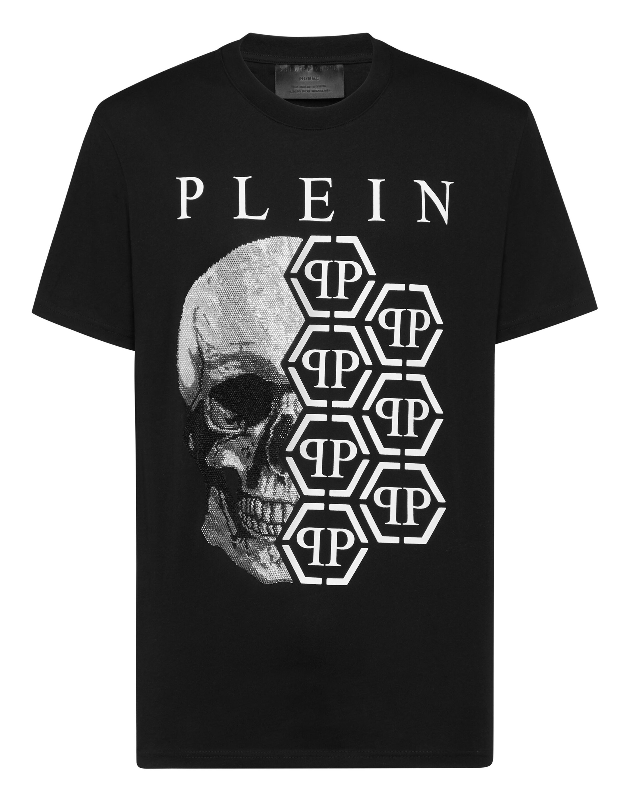 Philipp Plein - Camiseta 'Hexagon' en negro: frente