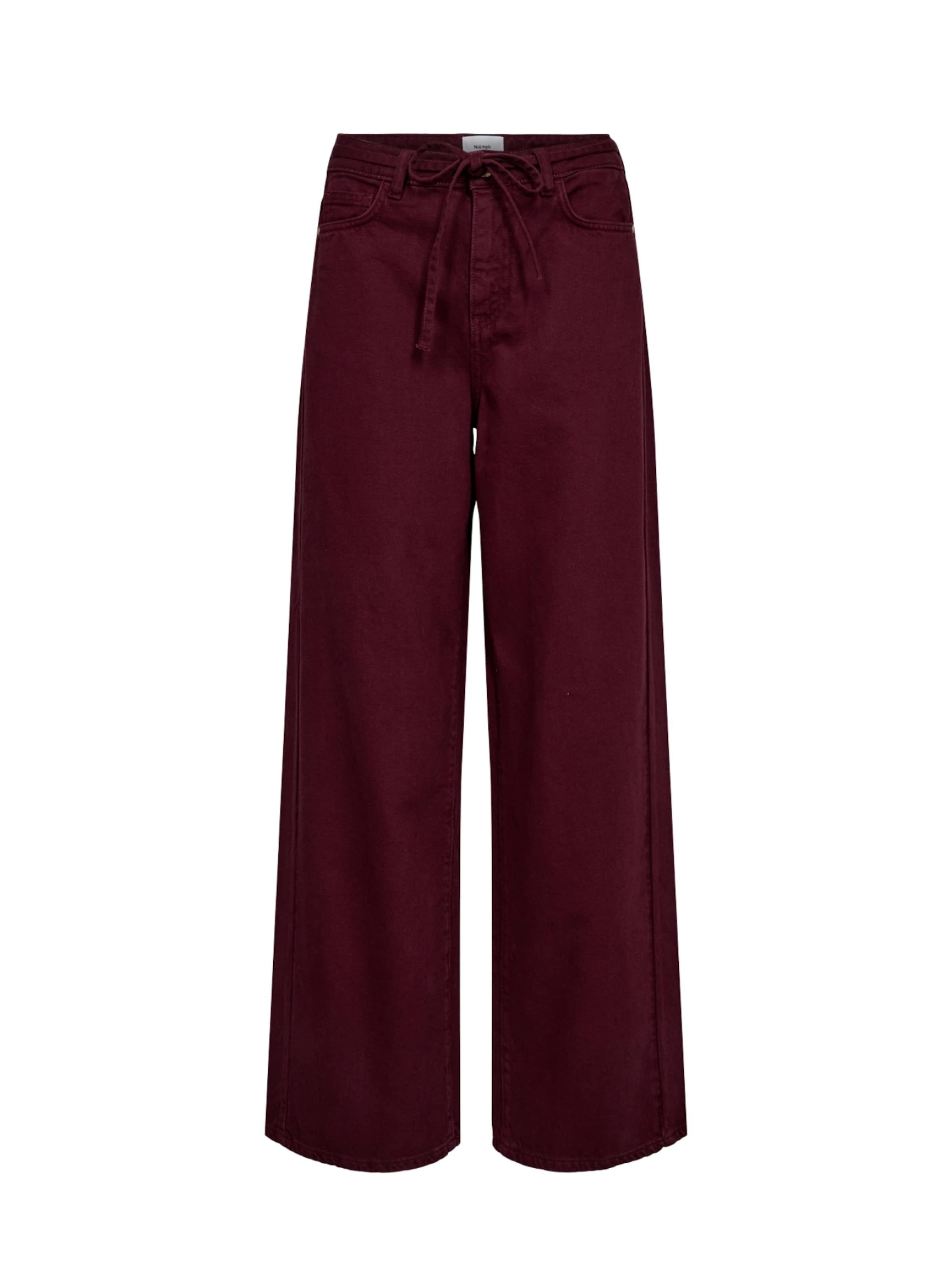 NÜMPH Wide leg Jeans ' NUBROOKLYN SOLID ' in Rood: voorkant