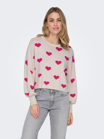 Pull-over 'ONLMontana' ONLY en beige : devant
