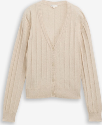 TOM TAILOR Gebreid vest in Beige: voorkant