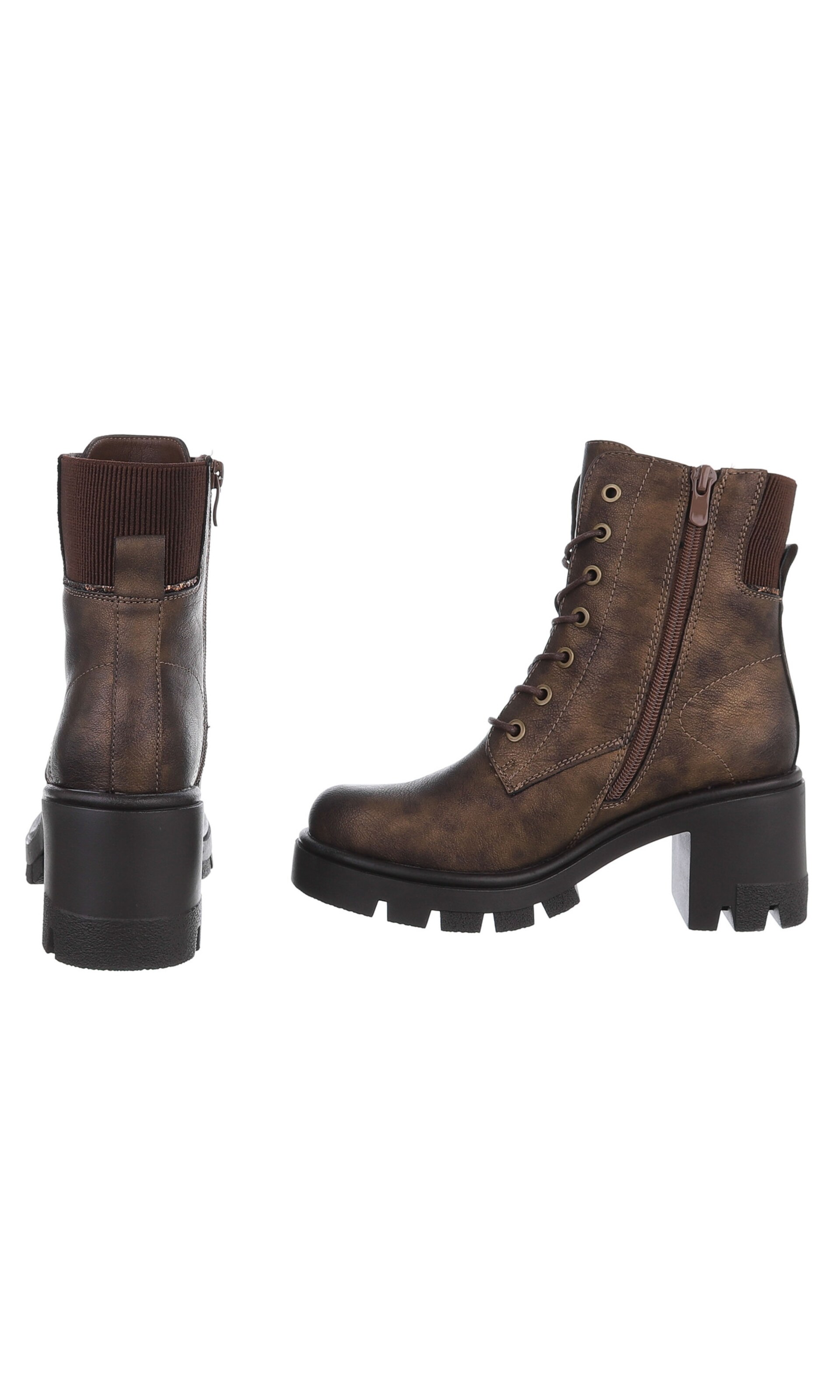 Ital-Design Schnürstiefelette in Braun