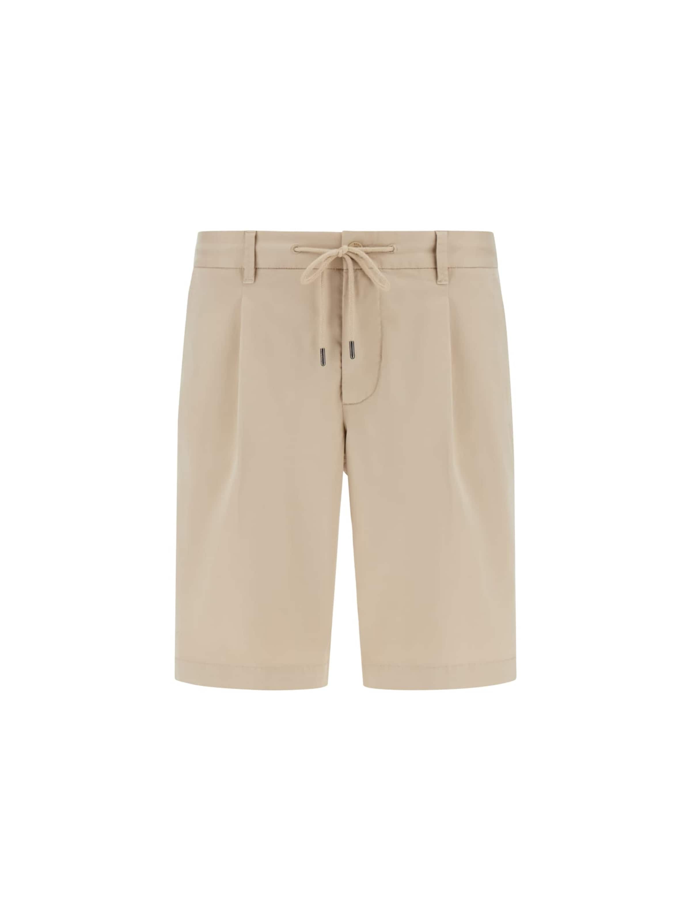 Boggi Milano Štandardný strih Plisované nohavice - Béžová: predná strana