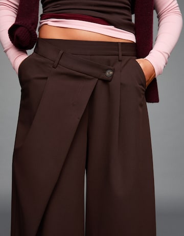 Wide Leg Pantalon harem Bershka en marron