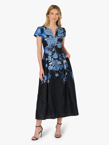 Adrianna Papell Jurk 'Split Neck Jacquard Dress' in Blauw: voorkant