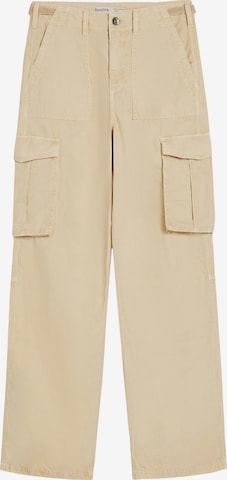 Pantalon cargo Bershka en beige : devant