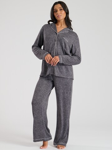 Loungeable Pyjama 'Marl' in Grau: Vorderseite