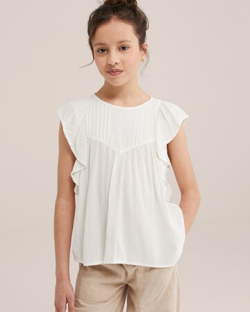 WE Fashion Блузка в Бежевый: спереди