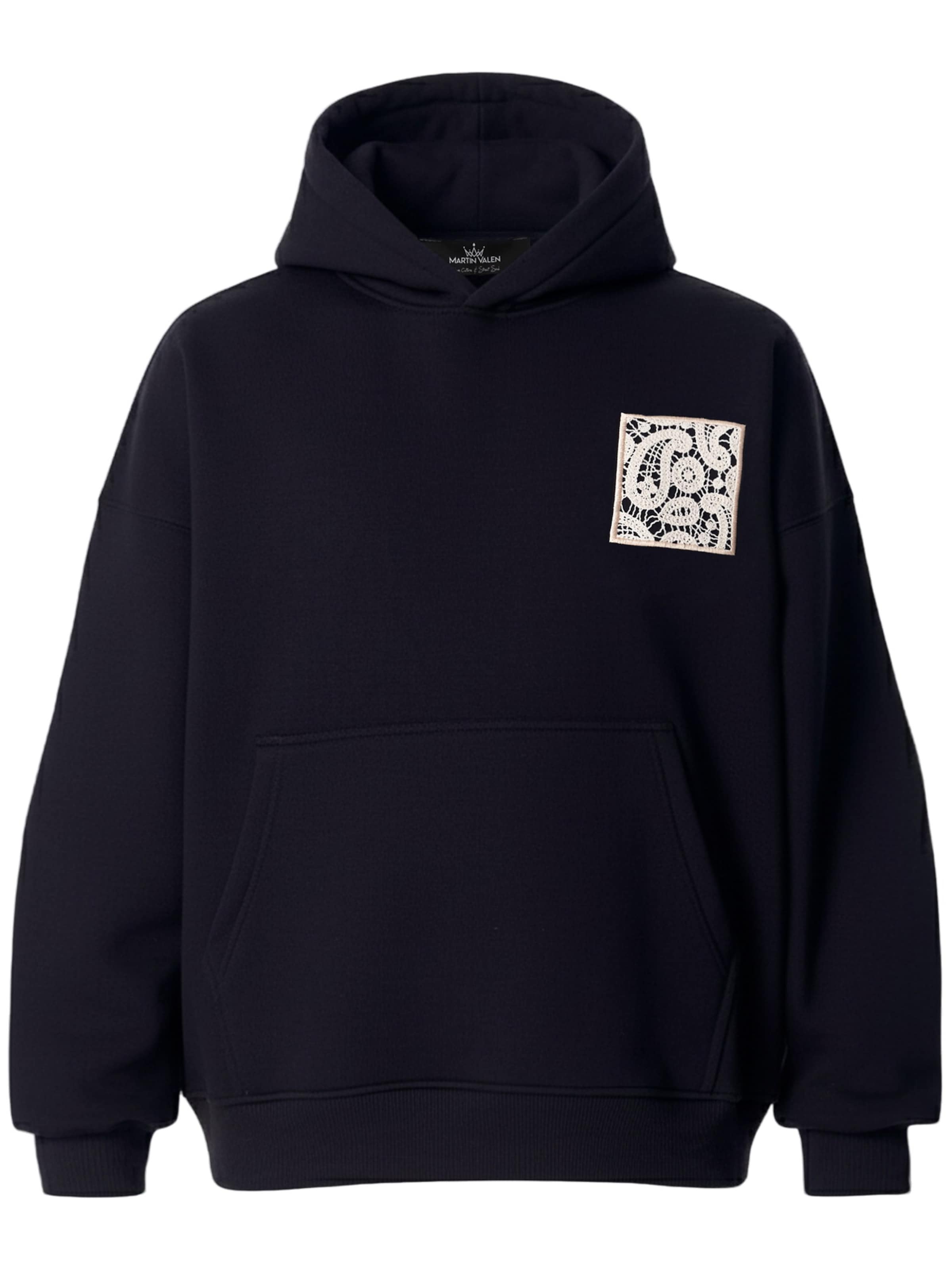 MARTIN VALEN Sweatshirt in Zwart: voorkant