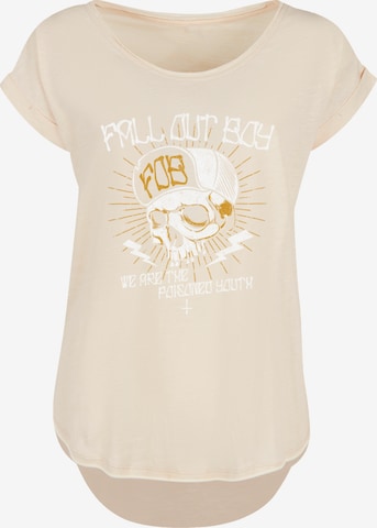 F4NT4STIC T-Shirt 'Fall Out Boy Chest Youth Skull' in Beige: predná strana