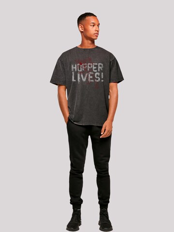 F4NT4STIC Shirt 'Stranger Things Hoppers Live Netflix TV Series' in Black