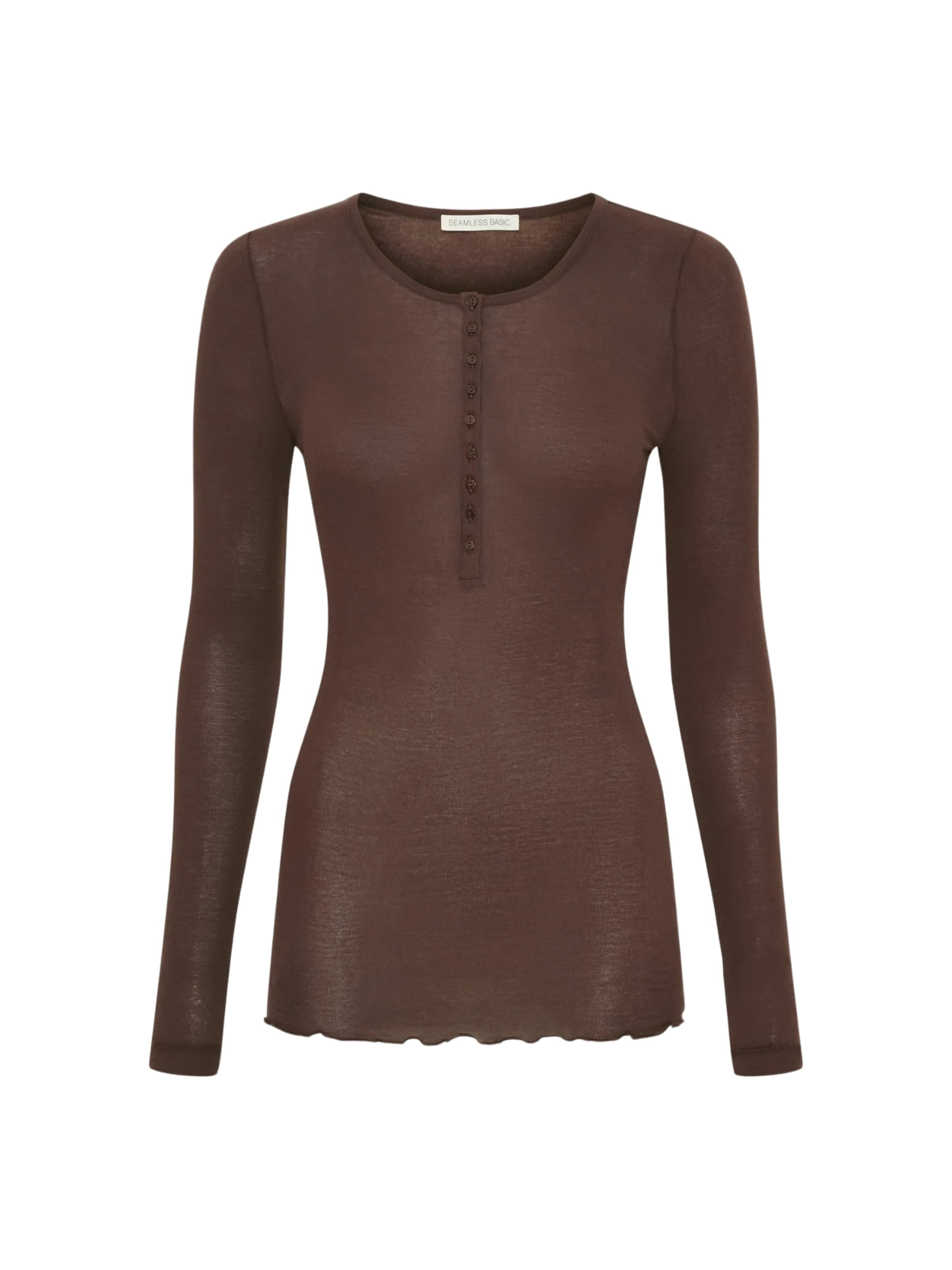 Seamless Basic Shirts 'Granddad' i brun: forside