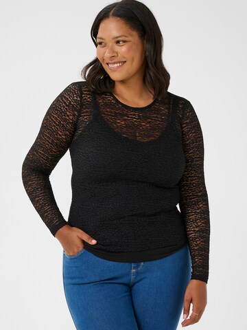 KAFFE CURVE Shirt 'KC Linia' in Black: front