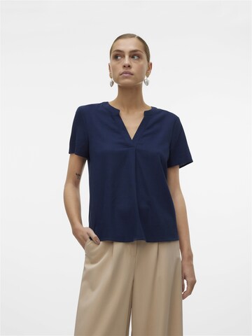 VERO MODA Blouse 'MYMILO' in Blauw: voorkant